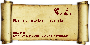 Malatinszky Levente névjegykártya