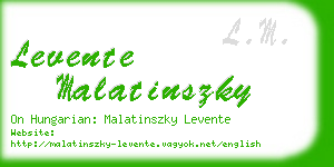 levente malatinszky business card